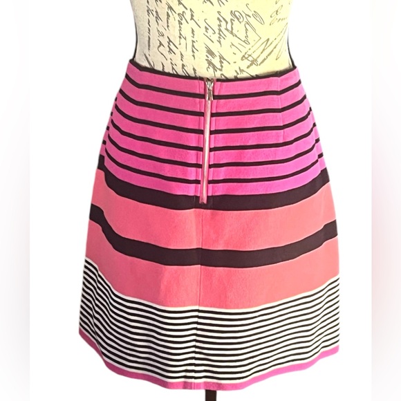 LOFT Pink Black Colorblock Mixed-Stripe Women's Mini Skirt Size 12P - Picture 2 of 5